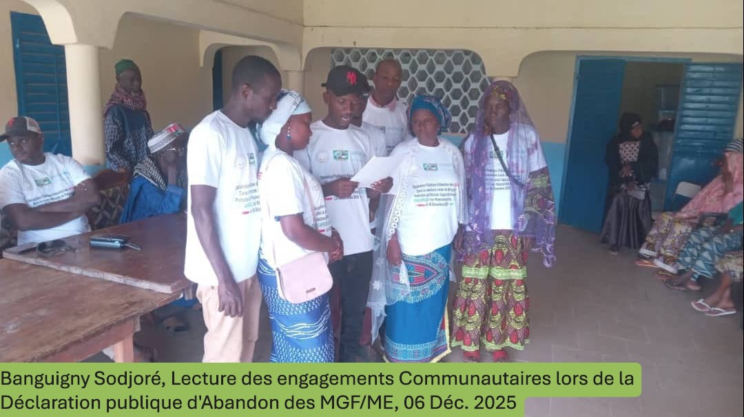 Cérémonie de déclaration public d'abandon des MGF/ME Banguigny Sodjoré lecture enganements communautaires