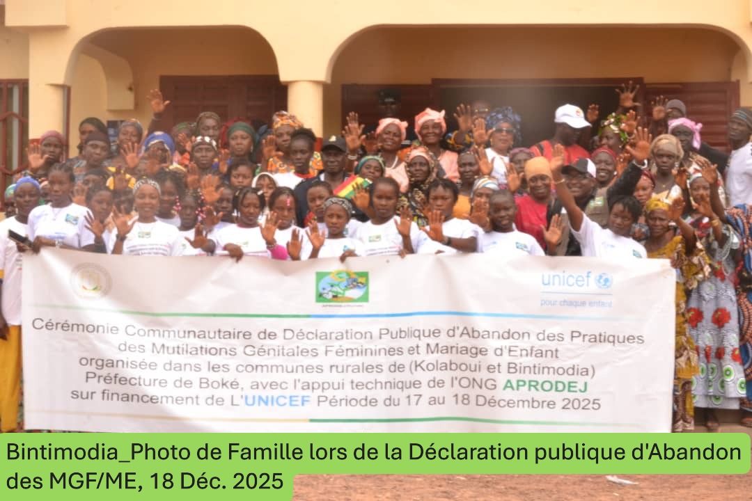 Cérémonie de déclaration public d'abandon des MGF/ME à Bintimodia