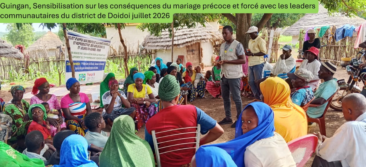 Sensibilisation sur les conséquences du mariage précoce et forcé avec les leaders communautaires du district de Doidoi