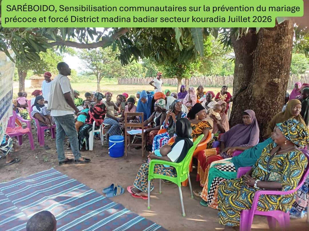 Sensibilisation communautaires sur la prévention du mariage précoce et forcé District madina badiar secteur Kouradia